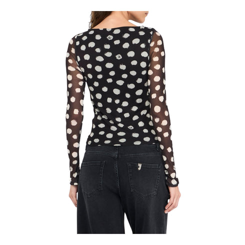 T-shirt Donna a girocollo, con arriccio sul davanti